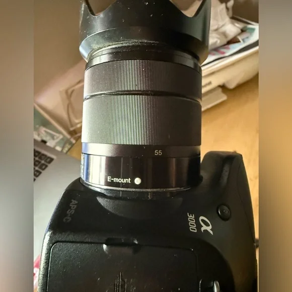 Sony Black Digital Camera with Ergonomic Grip and Hot Shoe Mount